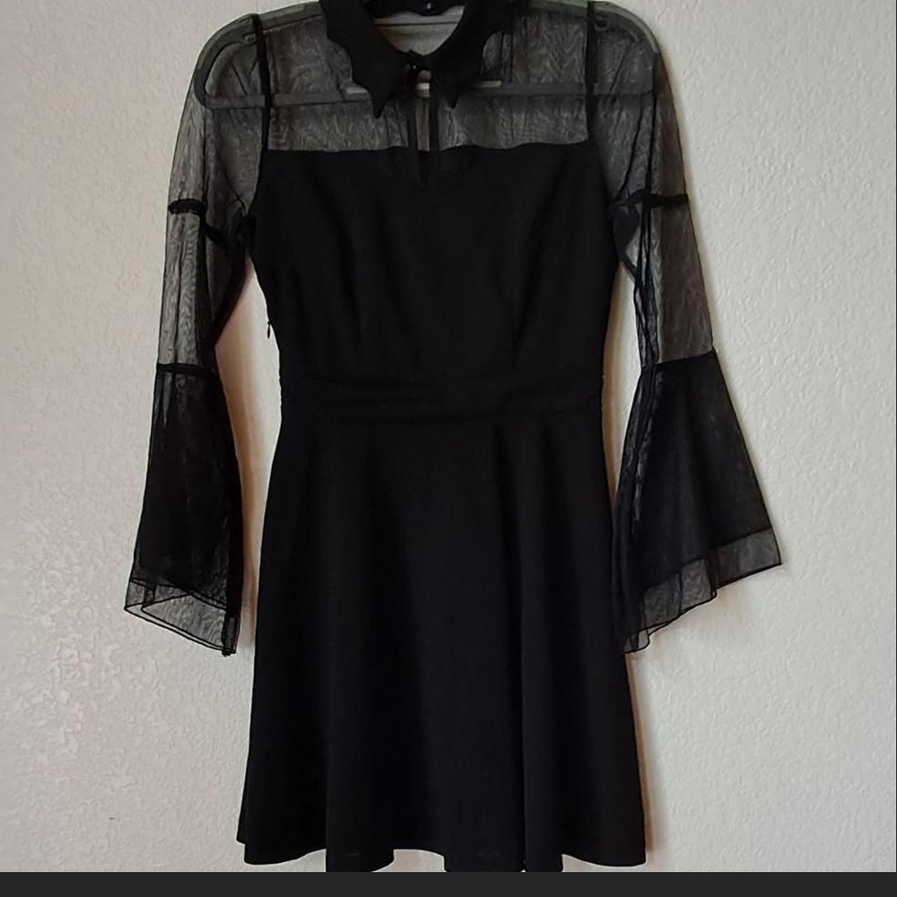 Black Sheer Shoulder/Sleeve Dress